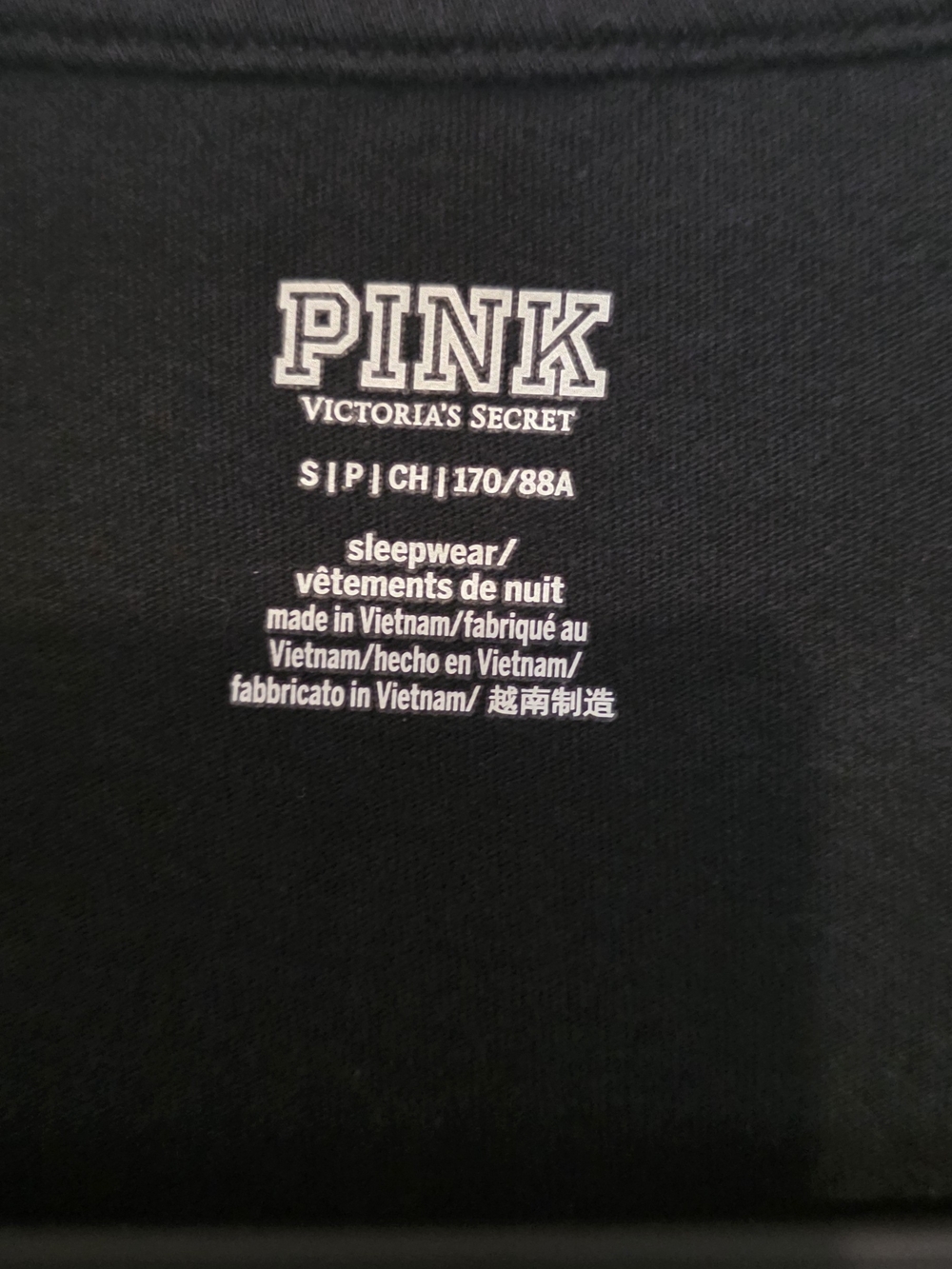 Victoria's Secret PINK Black Logo Sleep Tee